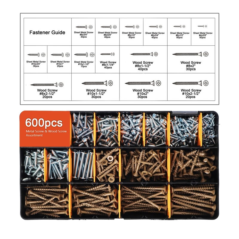Haespot 3000-Piece Hardware Kit with Anchors, Tapping Screws, Deck Screws&Nails–DIY-Friendly,3-Tier Storage for Home Projects - Image 3